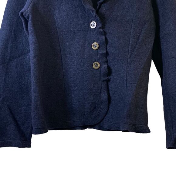 Nara Maglie Navy Wool Blend Cardigan With Tortoiseshell Buttons NWT Size X-Large - Picture 9 of 16